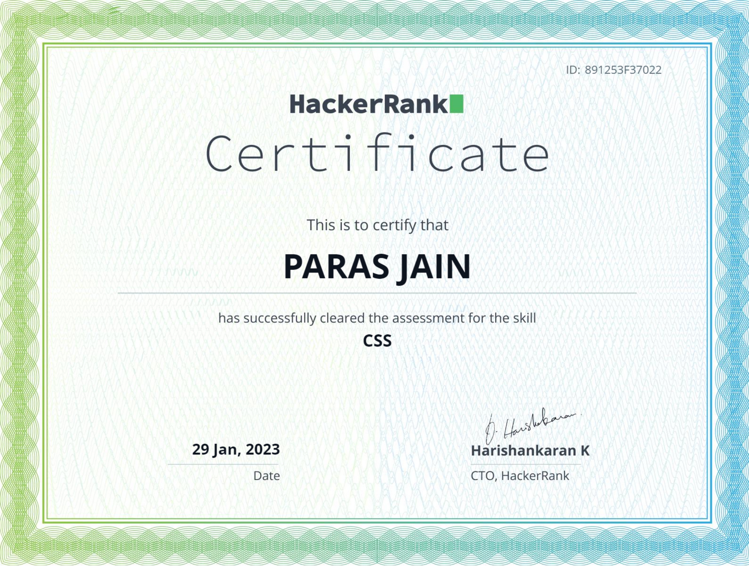 Css Certificate